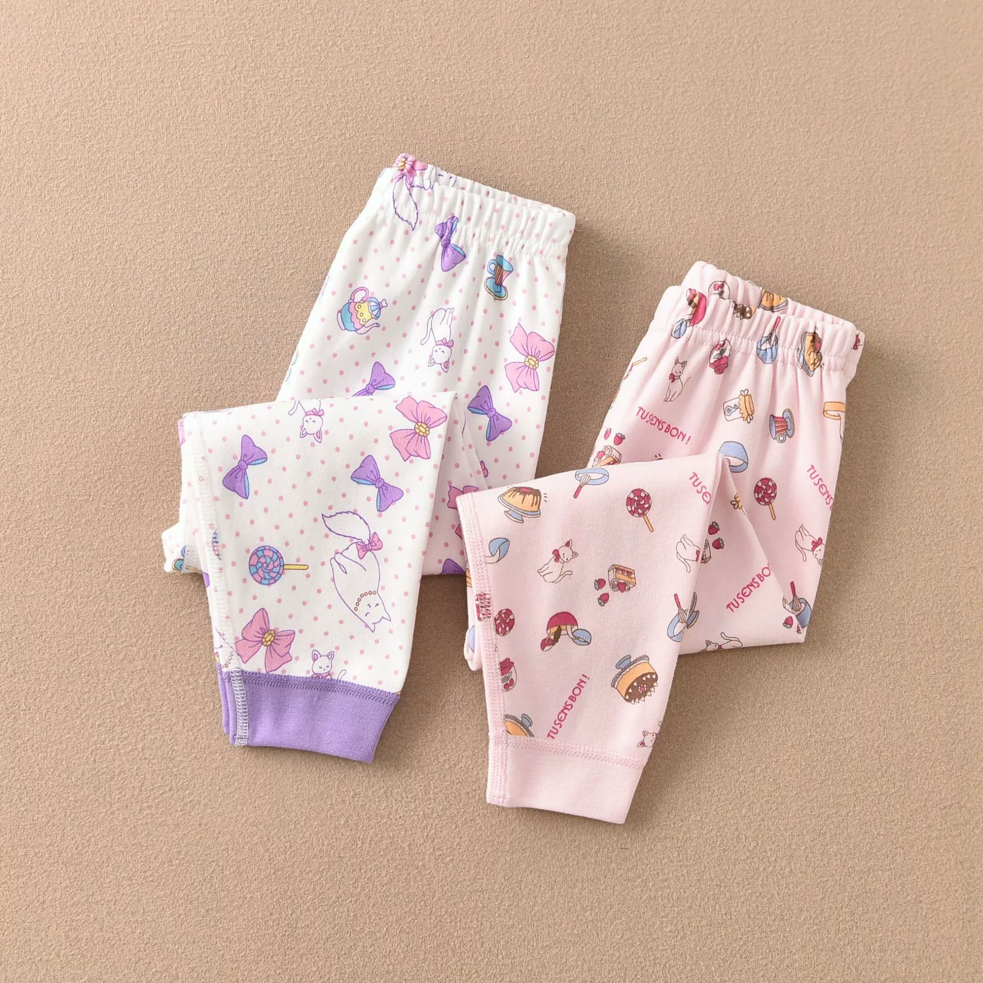 Japanese children's winter velvet keep warm thermal underwear, cotton cartoon trousers for leisure