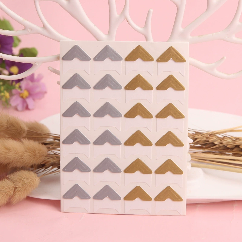 21 ретро бумажные угловые наклейки с золотым тиснением в наличии, клейкий фотоальбом ярких цветов, однотонные угловые наклейки, аксессуары из материала.