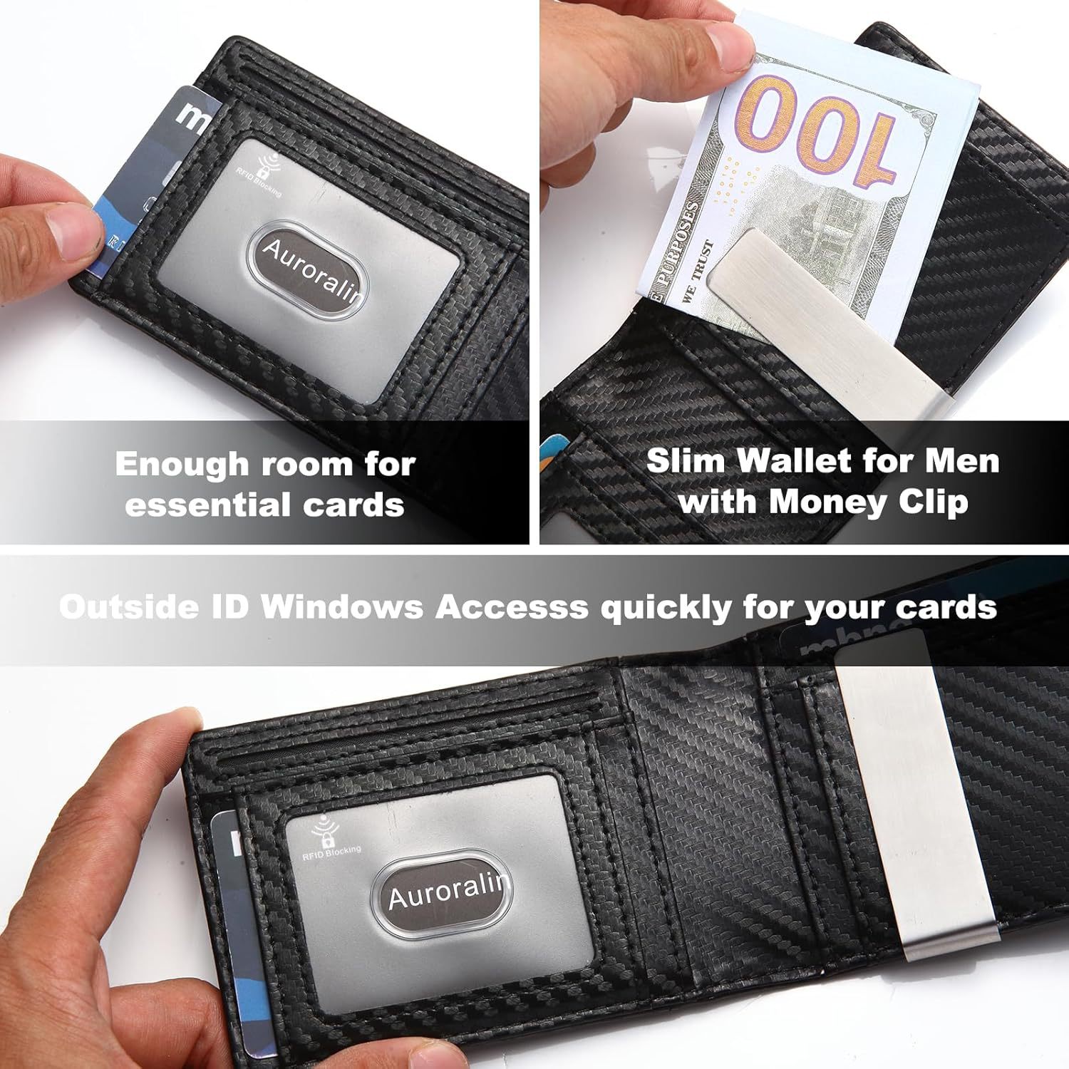 Cartera de cuero transfronteriza para hombres, cartera de cuero, cartera multi-tarjeta, cartera de billetes de alto nivel para hombres, cartera de dólares