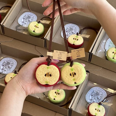 apple pendant made of wool: Car hanging
