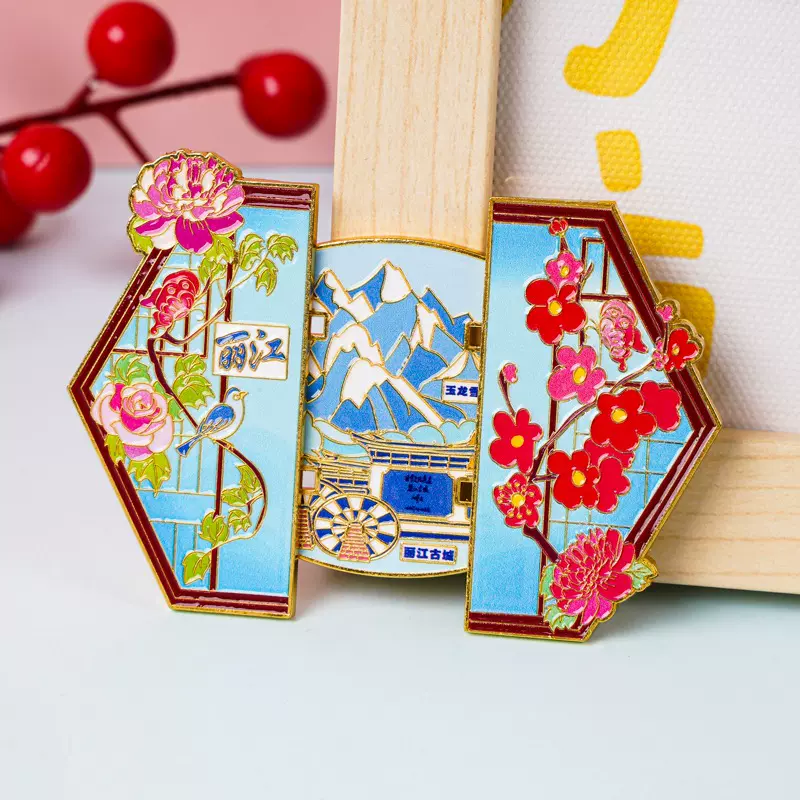 现货金属冰箱贴中国城市云南景区旅游纪念品大理西双版纳昆明丽江