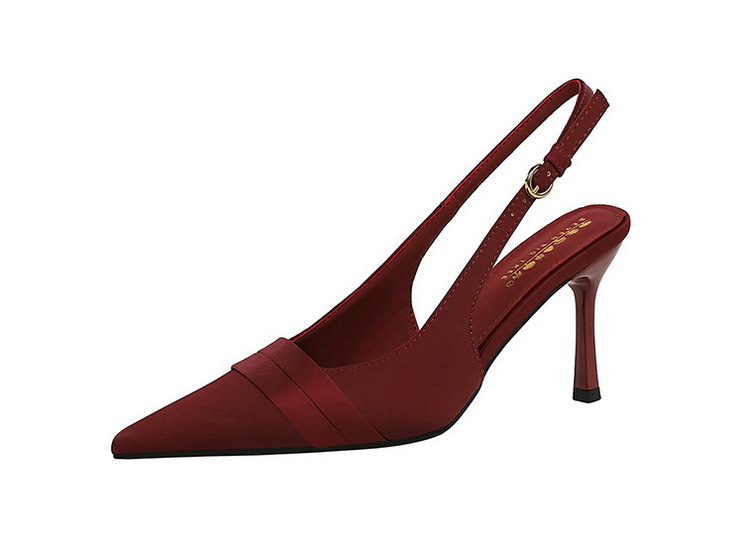 Escarpins élégants à bout pointu en satin avec dos ouvert et bride à la cheville - Escarpins pour femmes pour fêtes et soirées_voghion.com