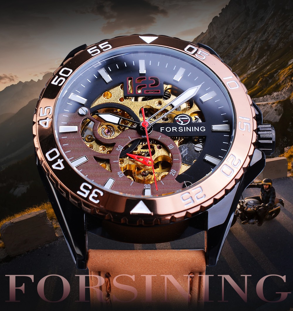 Men's Automatic Mechanical Watch With Hollow Dial Leather Strap_voghion.com