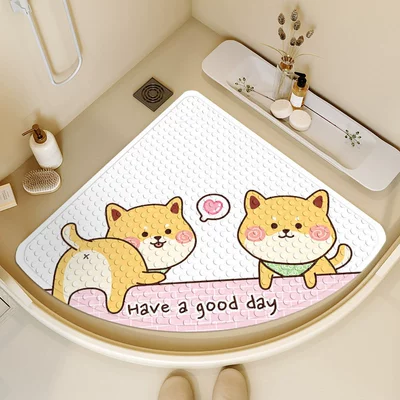 children, shower room bath foot | Avtomobil döşəmə paspasları - cute-shiba-inu-no-10-5454cmcustomizable-pattern