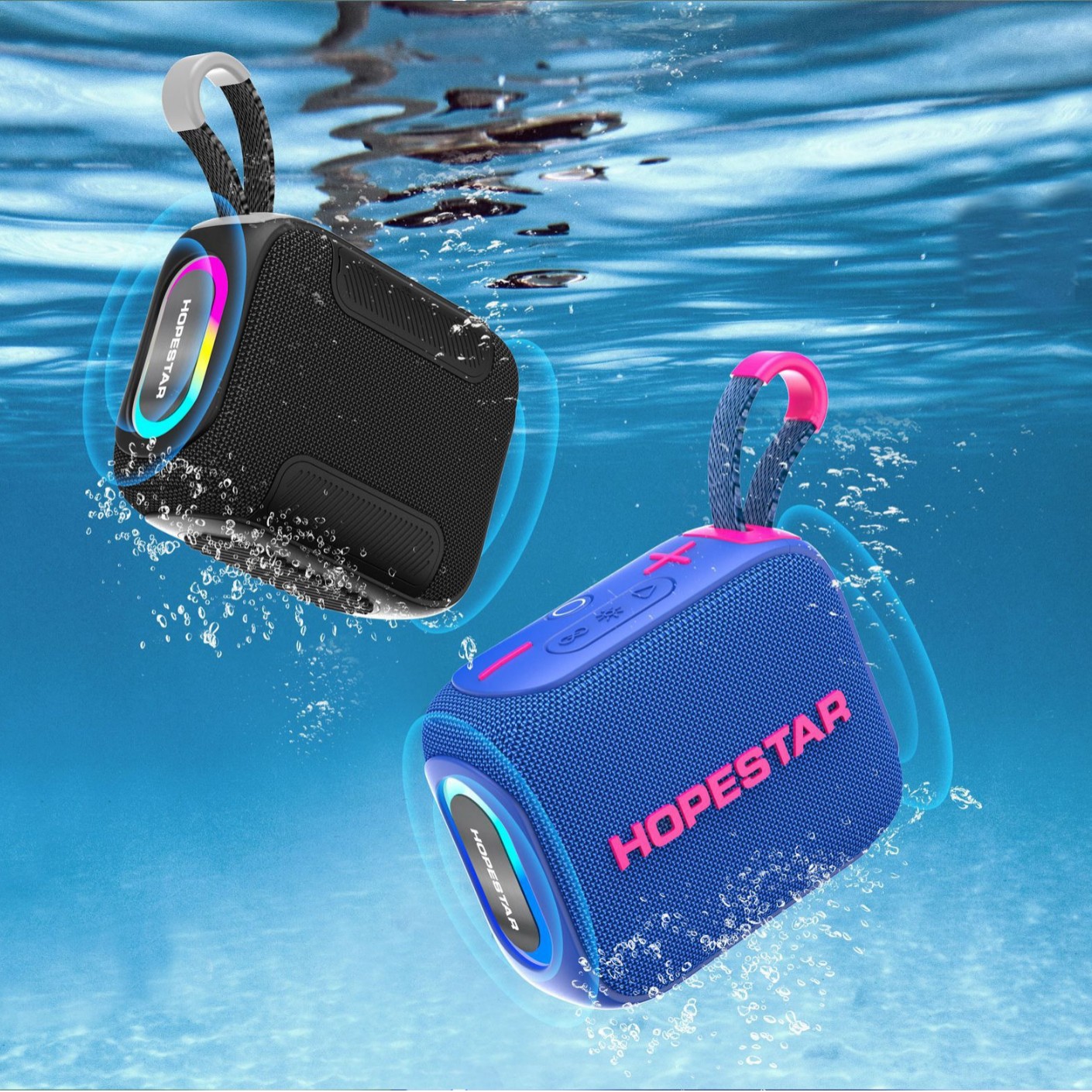 HOPESTARH66 Altavoz Bluetooth pequeño, subwoofer portátil impermeable para exteriores, altavoz pequeño con sonido estéreo