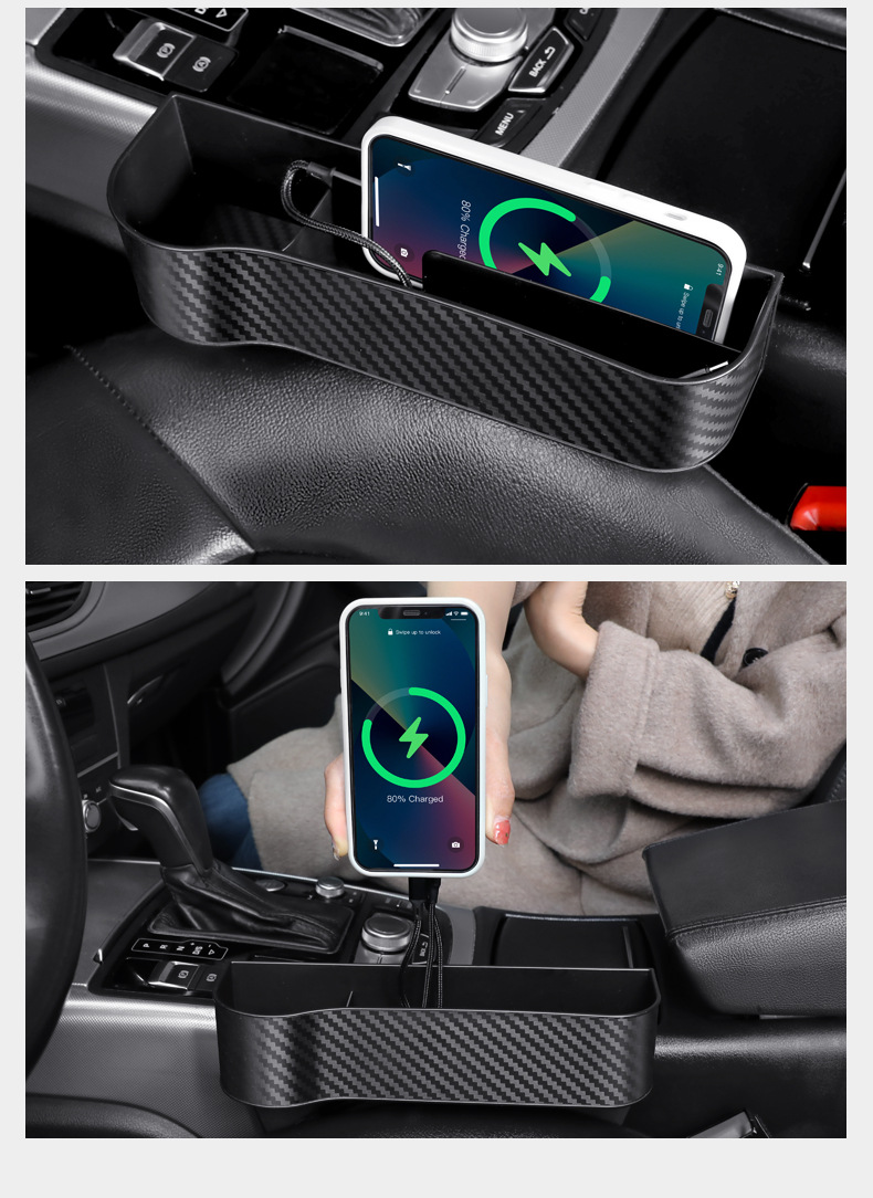 Car Storage Box, Seat Gap Storage Box, Car Interior Storage Organizer, Mobile Phone Holder