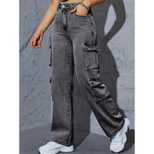 U 661 Stylish High Waist Skinny Cargo Jeans for Women