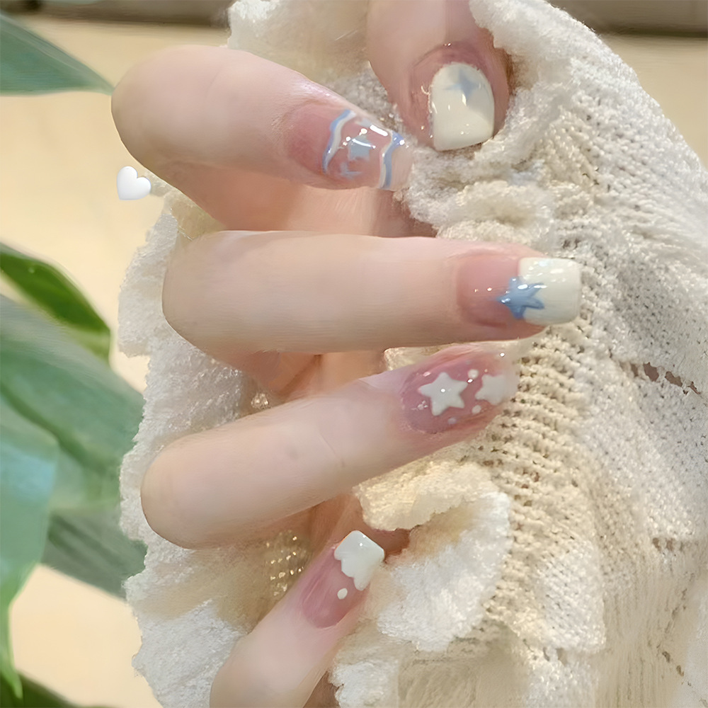 Parche para uñas con diseño de nubes y cielo estrellado, parche para uñas con forma de estrella, pequeño libro rojo de alta gama, parche para uñas usable, superventas image 1