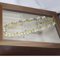 Среднедревнее vintage Cui Home тот же день рождения атласная лента лунный ландыш ожерелье высокого качества цепочка ключицы