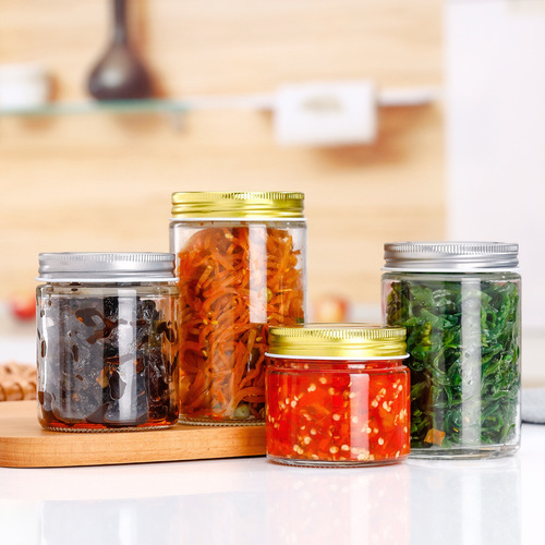 Straight-Tube High-Temperature-Resistant Glass Jar for Jam, Canned Goods, and Bird's Nest; Airtight Food Storage Container with Sealed Lid—Perfect for Home Use & Tea Storage