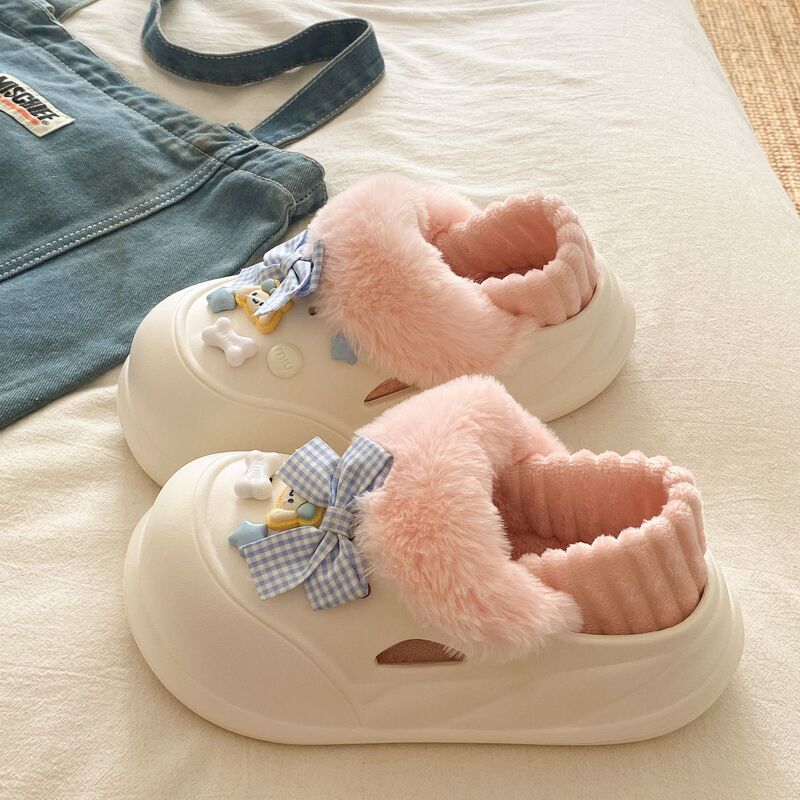 【可拆卸】秋冬季新款居家防滑棉鞋女保暖舒适防水EVA外穿棉拖鞋|undefined