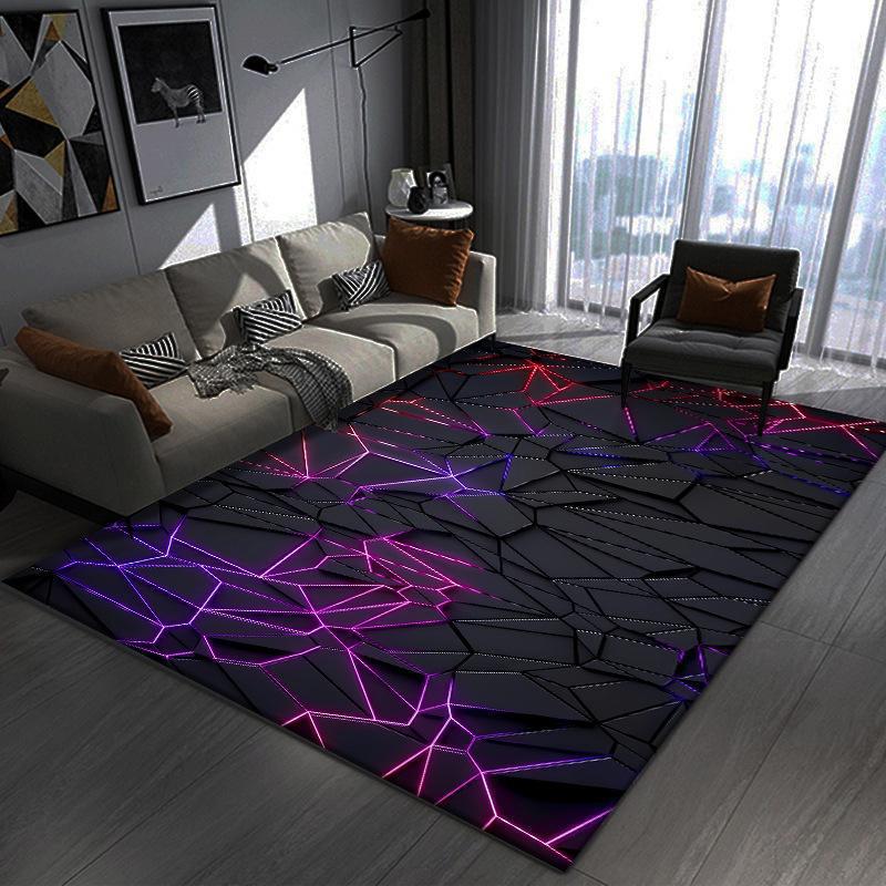 3d Optik Wohnzimmerteppich Bunter Karierter Gaming Zimmer Teppich_voghion.com