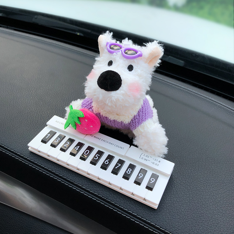 2025 nuevo coche West Highland Puppy coche estacionamiento temporal número de teléfono matrícula decoración del coche coche coche móvil coche móvil coche