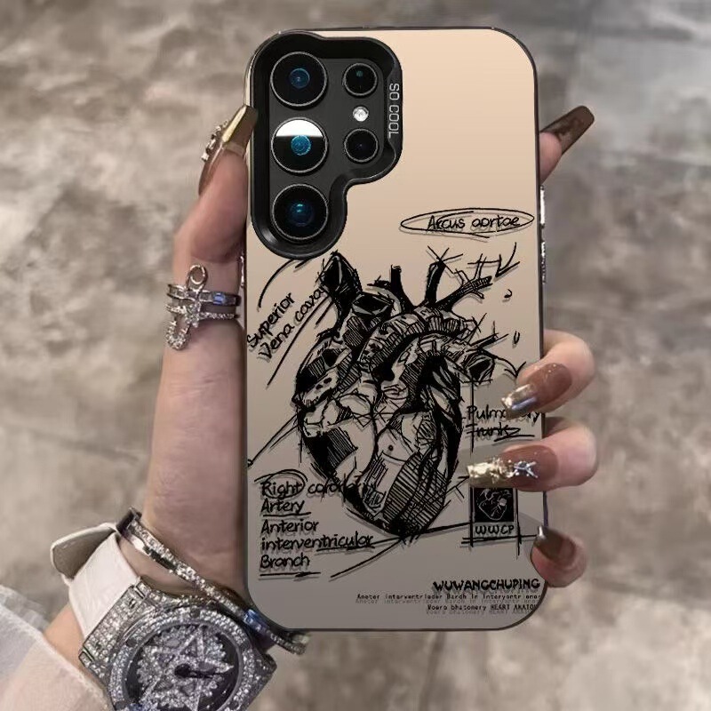 Heart Sketch Suitable for Samsung Galaxy S30Ultra Mobile Phone Case Samsungs25 Export S24 Cross-Border S23 Heart Sketch Suitable for Samsung Galaxy S30Ultra Mobile Phone Case Samsungs25 Export S24 Cross-Border S23