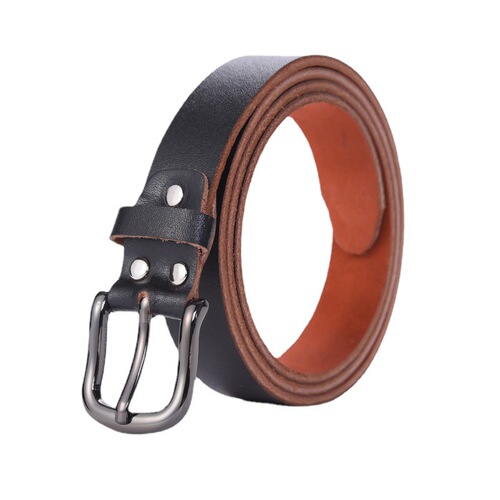 New men's belt business fashion genuine leather belt two-layer cowhide cutting pin buckle simple belt manufacturer wholesale