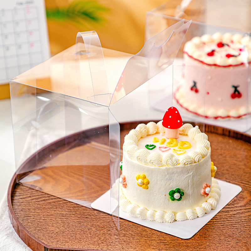 Four inch cake box portable transparent 2/3/5/6/8 inch thousand layer dessert heightened box wholesale cake packaging box