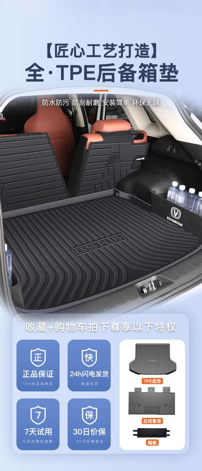 Suitable for Changan CS55PLUS Trunk Mat 24 TPE Surrounded by the Third Generation Trunk Mat Decorative Interior New