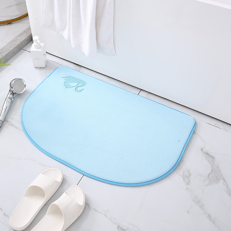 Alfombra de puerta semicírculo transfronterizo máquina lavable baño absorbente de secado rápido alfombra de esponja de memoria baño alfombra de piso de rebote lento