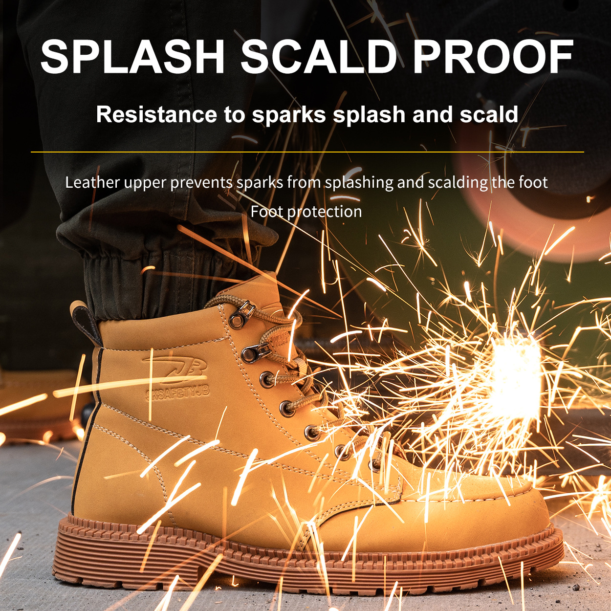 跨境超纖皮勞保鞋男防砸防刺穿鋼包頭工作鞋舒適耐穿安全鞋廠家