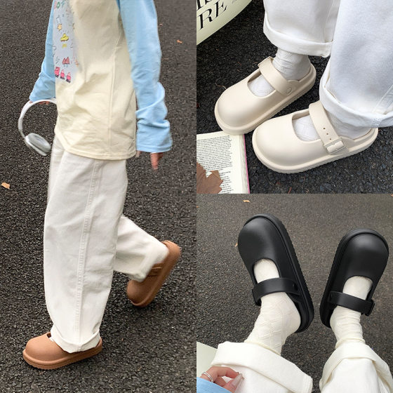 Ant Love Spring and Summer New Fashionable Simple All-match Boken Sandals and Slippers for Home and Outfit Women's Solid Color Baotou