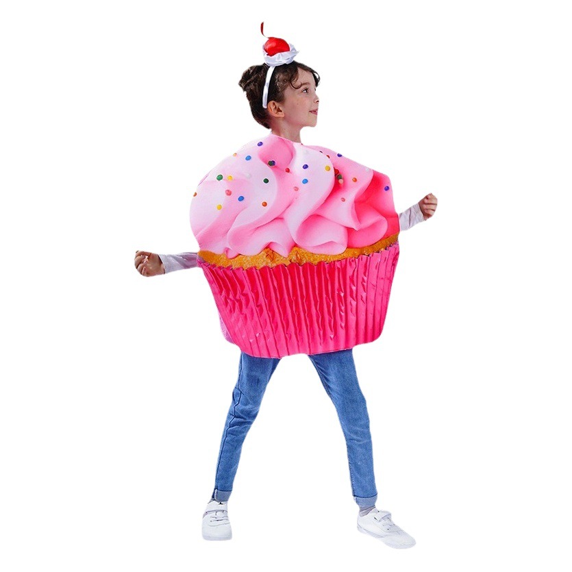 Disfraz de cupcake de helado para niños de Halloween, disfraz de escenario cosplay, disfraz de actuación