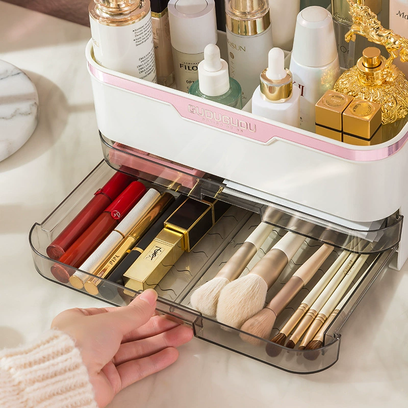 Cosmetic capacious storage box, table dressing table, storage system, lipstick for skin care