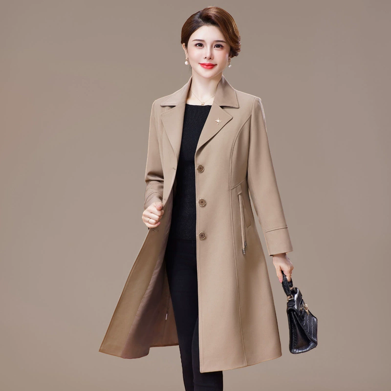 Новая осенняя куртка-тренч 2025 года с отложным воротником, свободного кроя, больших размеров, удлиненная, модная, очень большого размера, тонкая, для весны и осени.