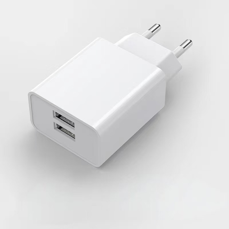 5V2A Charger Dual USB Mobile Phone Charging Head Certified Power Adapter European and American Standard Charger Plug