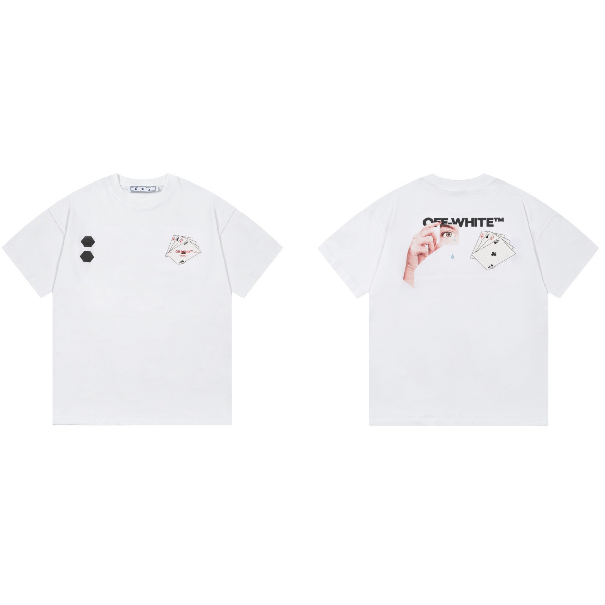 Off-White T-shirt Eye and Playing Cards Print White