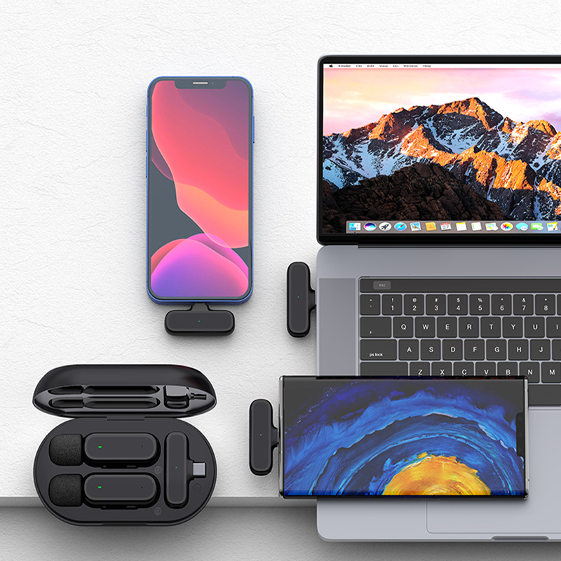 Micrófono de clip de cuello inalámbrico transfronterizo teléfono móvil al aire libre transmisión en vivo computadora radio reducción de ruido Bluetooth 2,4g mini micrófono