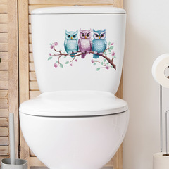新款fun-m92卡通樹枝貓頭鷹馬桶貼浴室衛生間家居裝飾牆貼紙