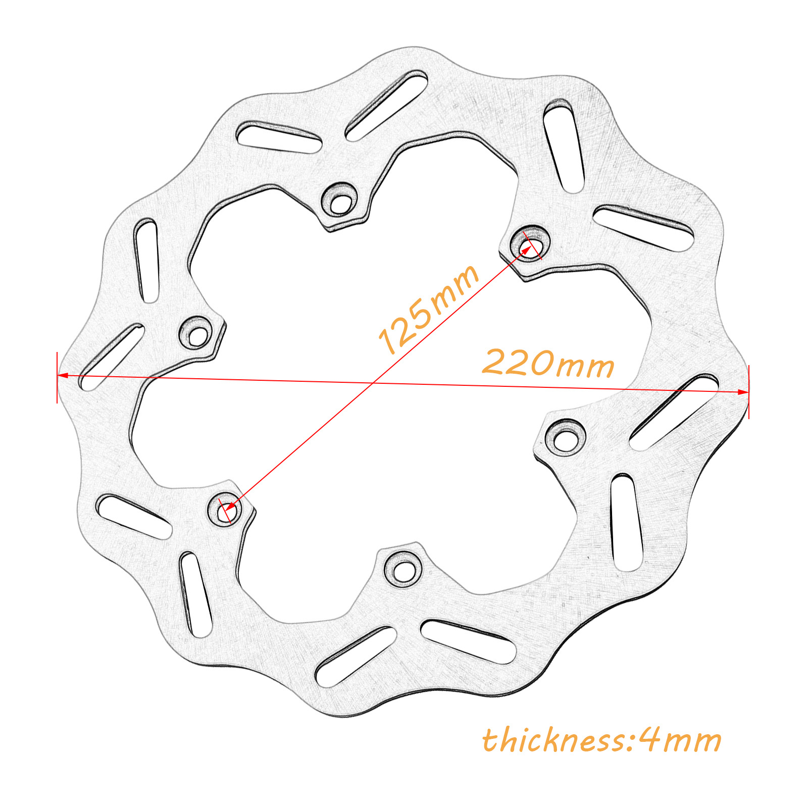 Hengjian Two-Stroke 250Cc K16K18 Husqvarna Off-Road Vehicle Modified Front and Rear Brake Disc Brakes