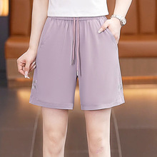 冰丝运动短裤女夏季2025新款薄款宽松显瘦速干透气五分裤跨境外贸