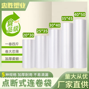 Supermarket Roll Bag Food Grade Plastic Hand-Tearable Packaging Bag Point-Break Flat Mouth Supermarket Food Classification Bag Manufacturer