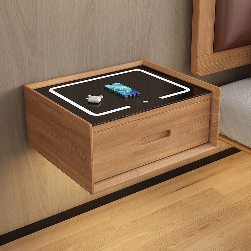 Moderno simple simple pequeño estante doméstico de madera sólida dormitorio red cabecera flotante cabecera al por mayor