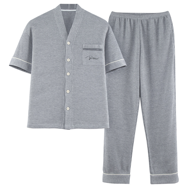 2022 primavera y otoño nuevos pijamas de hombre Pantalones de manga corta traje verano juventud algodón casual ropa para el hogar