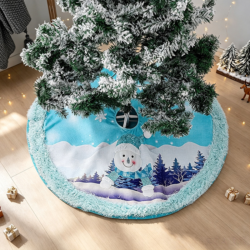 Comercio exterior transfronterizo nueva falda de árbol de Navidad copo de nieve alce felpa delantal de árbol de Navidad falda de árbol de Navidad decoraciones