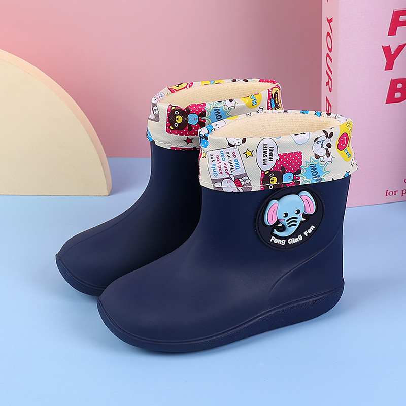 子供の束の口の雨の靴の卸売りの軽やかな小さい黄色のアヒルの雨の靴の中で小さい子供の防水は雨具の赤ちゃんの水の靴の女の子を外出します。|undefined
