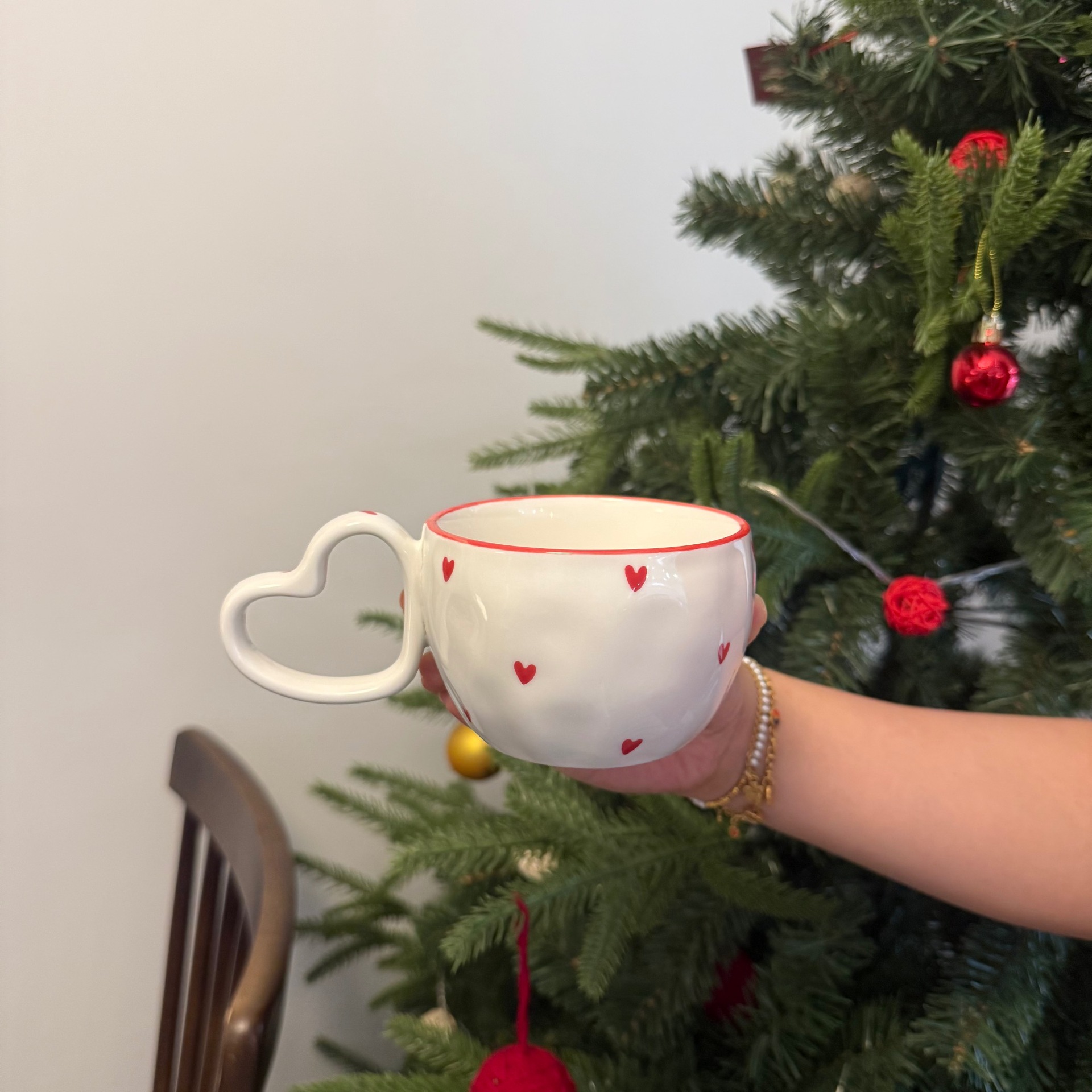 Estilo coreano inswind mano mano amor taza de café plato taza de cerámica dibujada a mano taza de desayuno exclusiva transfronteriza
