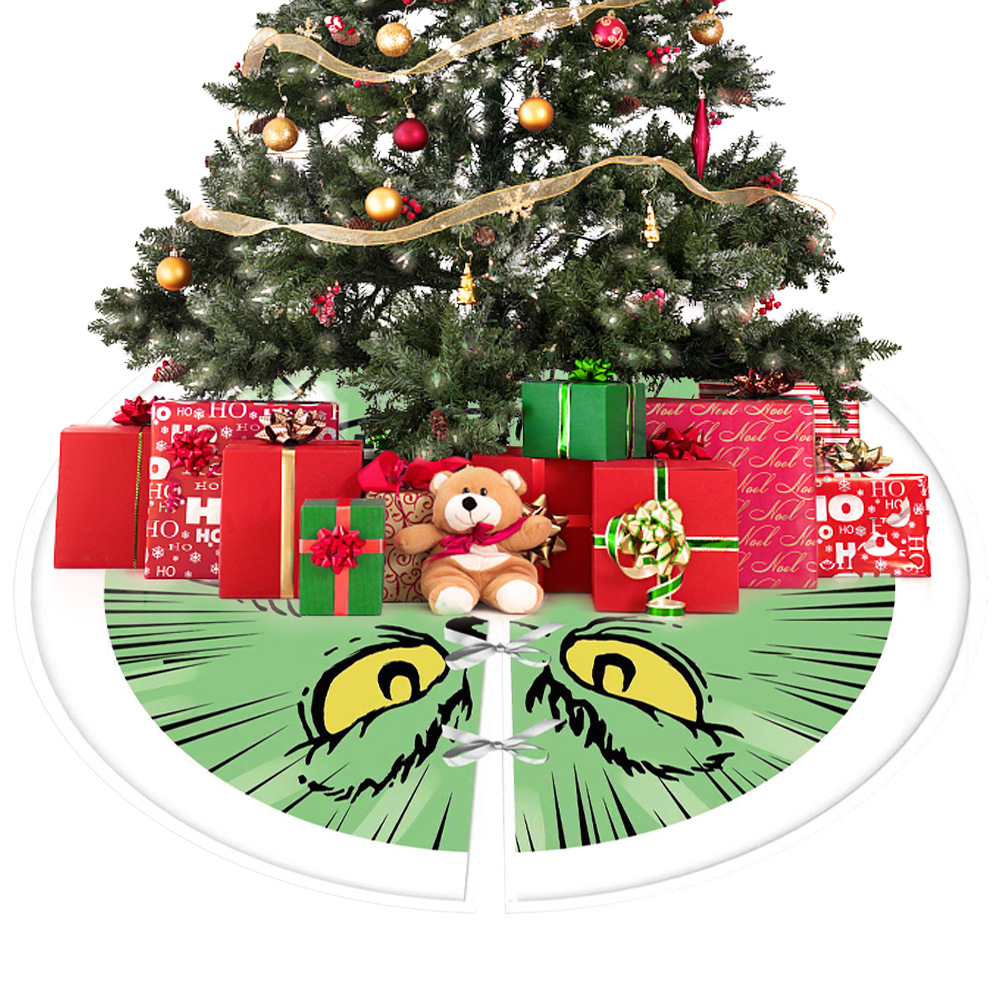 Navidad vacaciones decoraciones dibujos animados impresión patrón lindo 90cm muñeca árbol Navidad falda inferior delantal vestido arriba