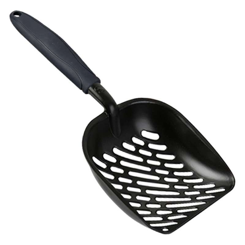 Metal de acero inoxidable aleación de aluminio gato arena pala multicolor mascota gato pala mierda artefacto gran mango de madera inodoro