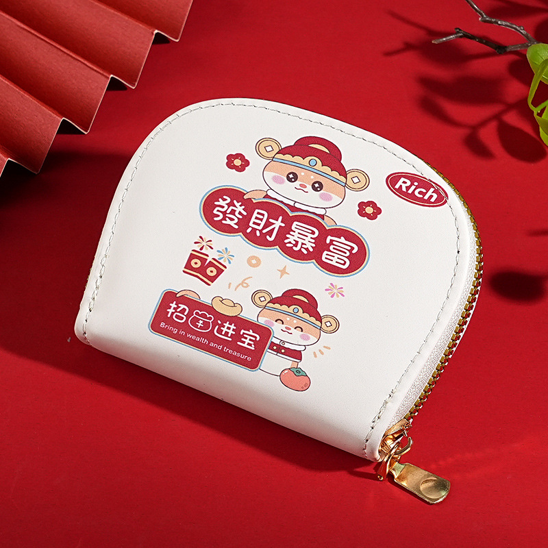 Año nuevo estilo de moda nacional con múltiples tarjetas, paquete de tarjetas, paquete de identificación, paquete de almacenamiento de tarjetas bancarias para hombres, paquete de tarjetas para mujeres con impresión de dibujos animados lindo