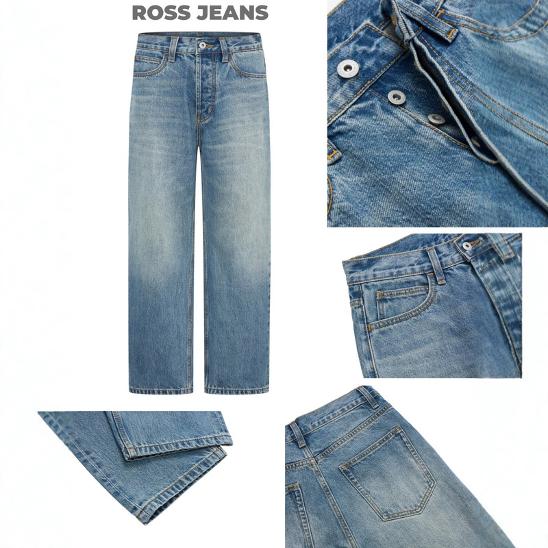 TR quality ROW style ROSS fit classic straight vintage washed old money style jeans for both men and women TR quality ROW style ROSS fit classic straight vintage washed old money style jeans for both men and women