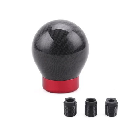 Knob Round Carbon Fiber – Cab and accessories - black-carbon-pattern-red-bottom-rastp-mark