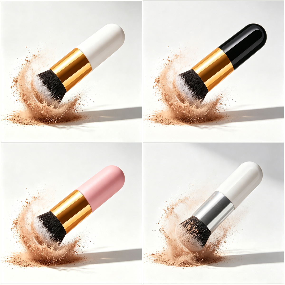 Brocha de Maquillaje con Mango de Plástico de Shenzhen 2025, Modelo Portátil, Fibra Sintética, Base de Maquillaje, Dropshipping Transfronterizo, Entrega Directa de Fábrica
