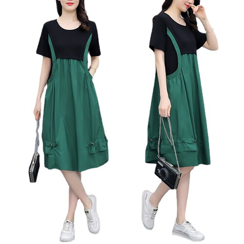 European goods, foreign style suspender skirt, fake two-piece summer 2026 waist waist mid-long A-line suspender slimming dress for women