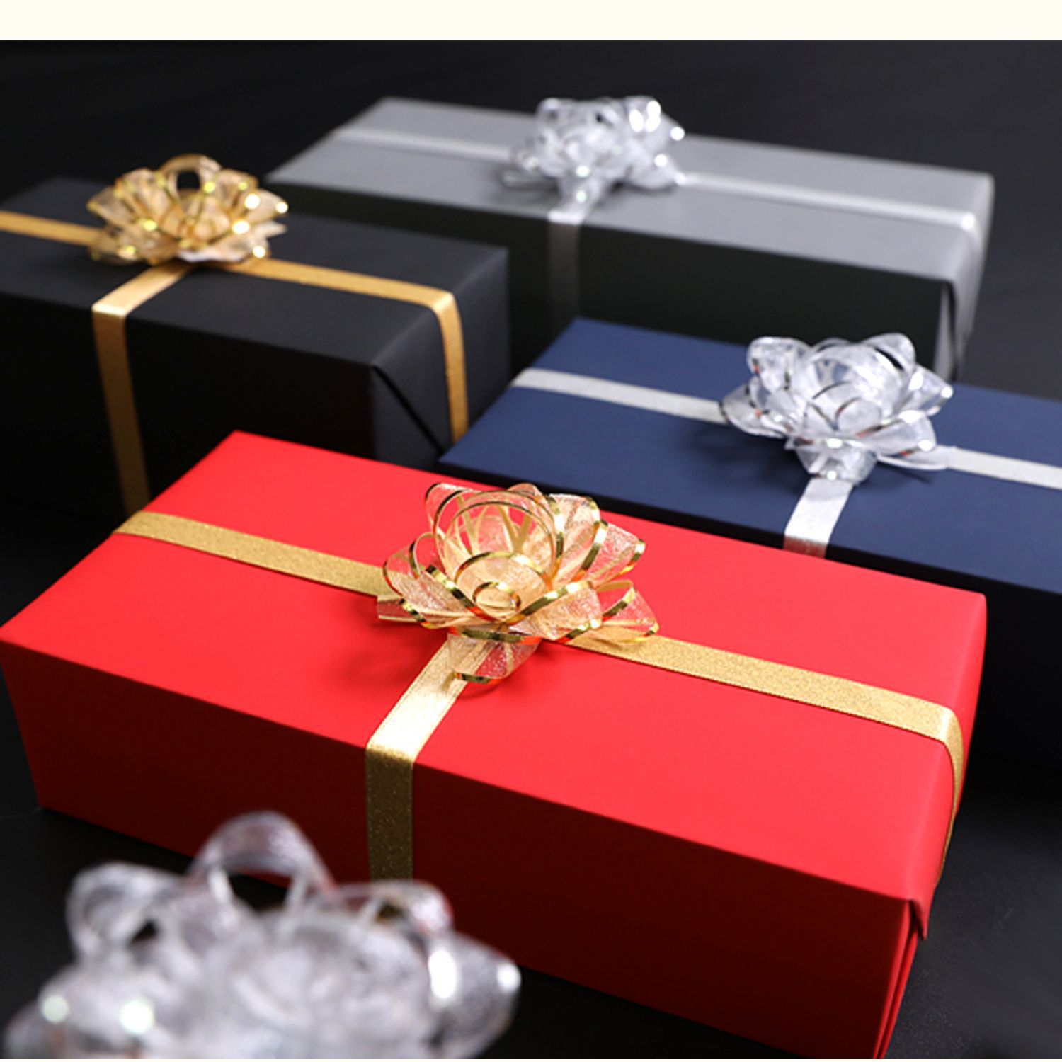 Transfronterizo nuevo gable de nieve estrella de flores de Navidad regalo embalaje de regalo autoadhesivo mate cepillo gable de nieve dibujo flores