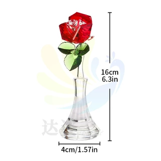 水晶玫瑰花永生花七夕节礼物轻奢现代电视柜客厅花瓶摆件 库存