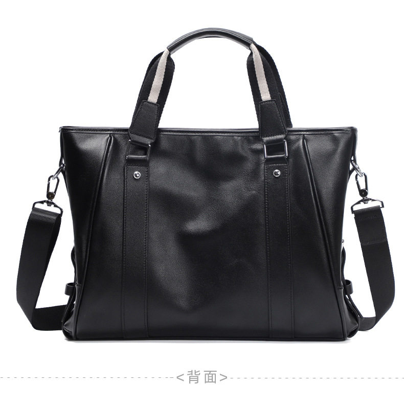 Túi xách tay nam da bò lớp đầu 15.6 inch dạng cặp công sở 39×7.5×28 cm — Màu đen chi tiết 14