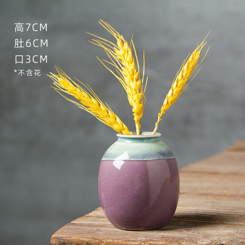 景德镇创意ins风迷你陶瓷小花瓶插干鲜花摄影道具文艺摆件马卡龙|undefined